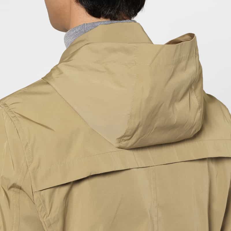 BARNEYS NEW YORK ダブルフェイスフーデッドコート BEIGE