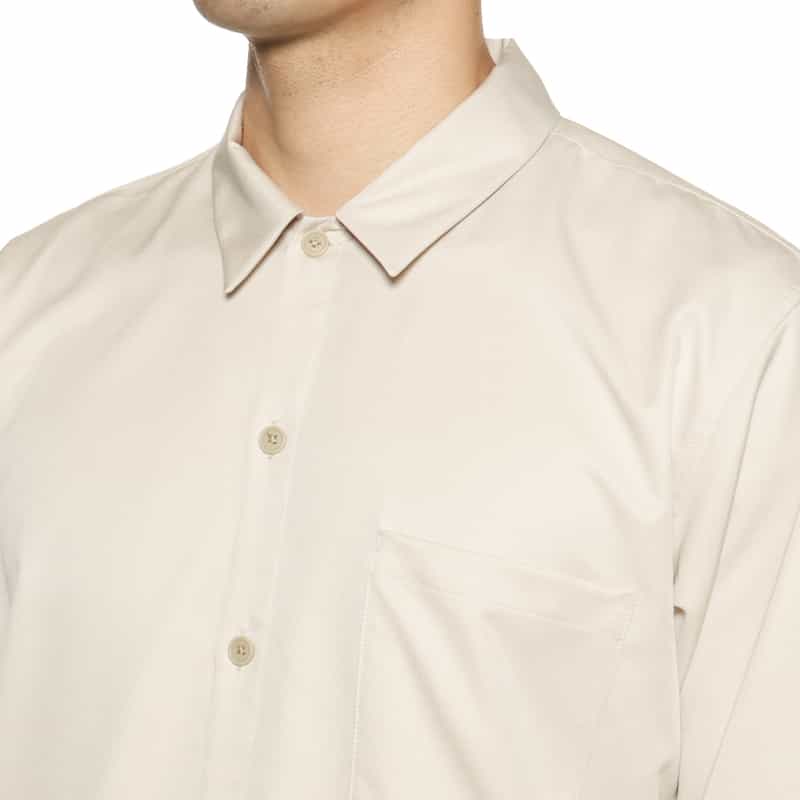 BARNEYS NEW YORK セットアップウォッシャブルオープンカラーシャツ IVORY