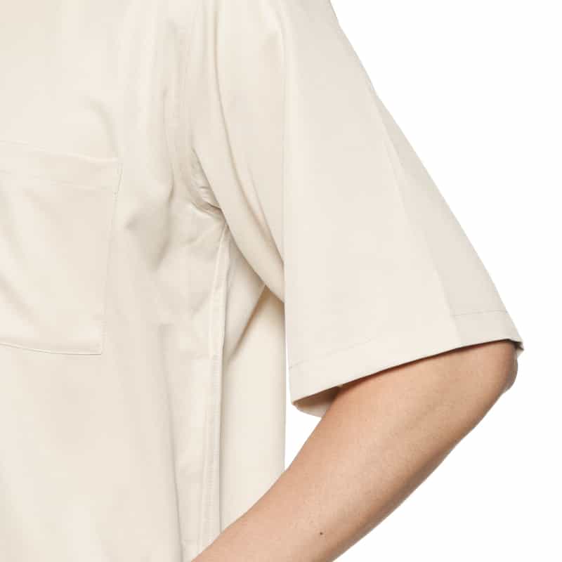 BARNEYS NEW YORK セットアップウォッシャブルオープンカラーシャツ IVORY