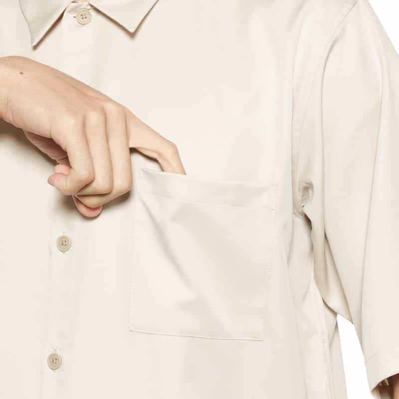 BARNEYS NEW YORK セットアップウォッシャブルオープンカラーシャツ IVORY