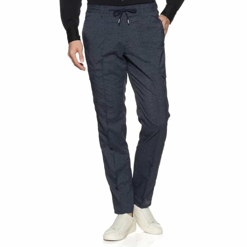 BARNEYS NEW YORK ウォッシャブルカーゴパンツ NAVY