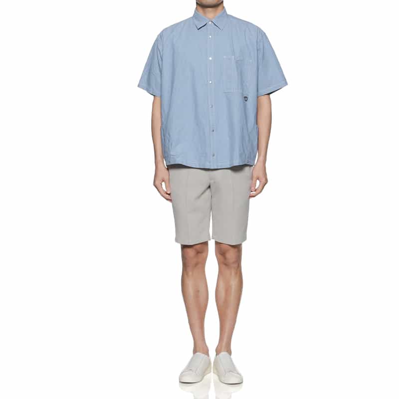 BARNEYS NEW YORK ダンガリー素材ワークシャツ BLUE