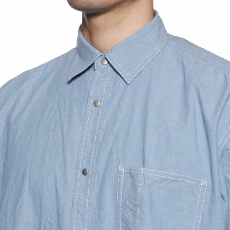 BARNEYS NEW YORK ダンガリー素材ワークシャツ BLUE