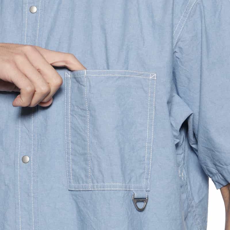 BARNEYS NEW YORK ダンガリー素材ワークシャツ BLUE