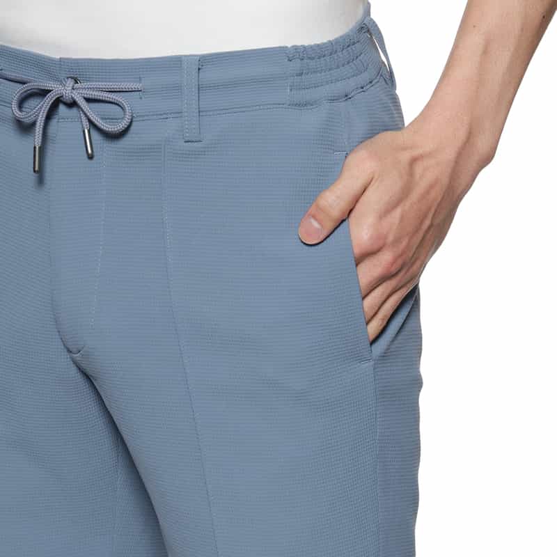 BARNEYS NEW YORK セットアップ ワッフル素材ストレッチショーツ BLUE