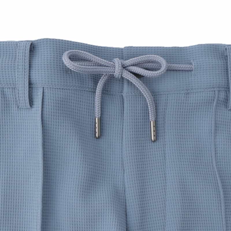 BARNEYS NEW YORK セットアップ ワッフル素材ストレッチショーツ BLUE