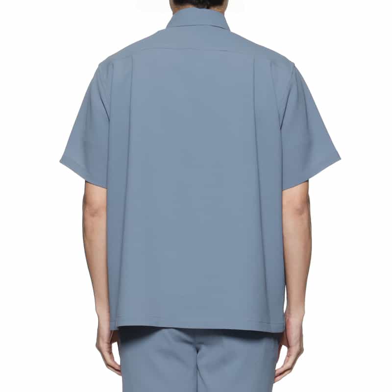 BARNEYS NEW YORK セットアップ ワッフル素材ストレッチシャツ BLUE
