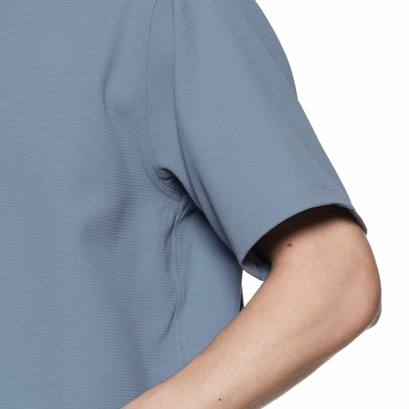 BARNEYS NEW YORK セットアップ ワッフル素材ストレッチシャツ BLUE