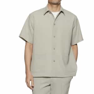 セットアップ ワッフル素材ストレッチシャツ