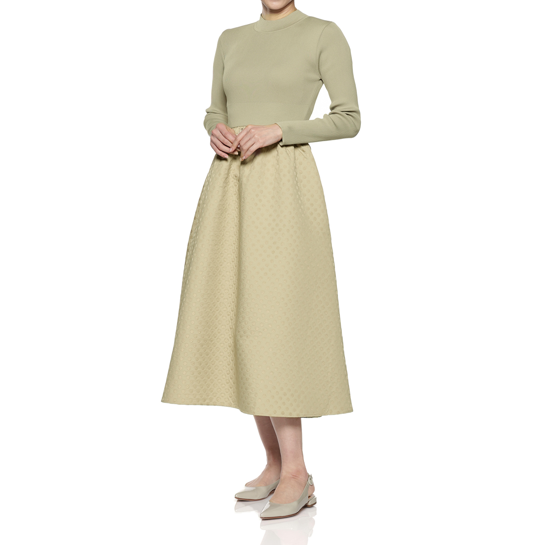 BARNEYS NEWYORK バーニーズニューヨーク レース切り替えワンピース BARNEYS NEW YORK - バーニーズニューヨーク BARNEYS NEW YORK