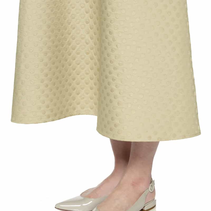 BARNEYS NEW YORK ドット柄切り替えドレス BEIGE