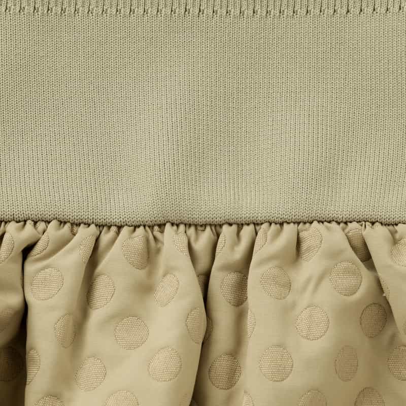 BARNEYS NEW YORK ドット柄切り替えドレス BEIGE