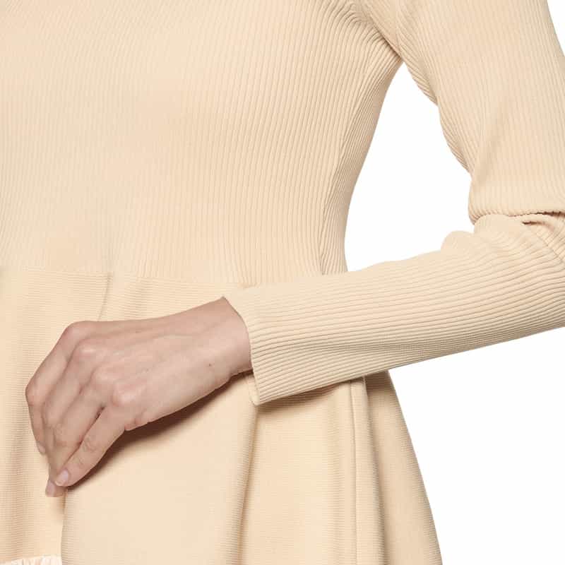 BARNEYS NEW YORK ウォッシャブル コンビネーション ティアードドレス BEIGE