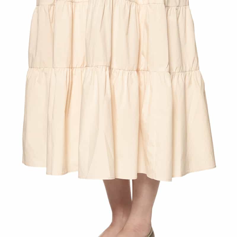 BARNEYS NEW YORK ウォッシャブル コンビネーション ティアードドレス BEIGE