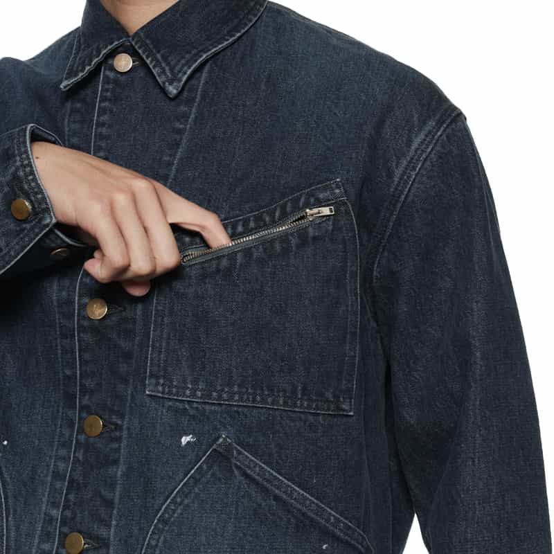 BARNEYS NEW YORK フロントボタン デニムジャケット NAVY