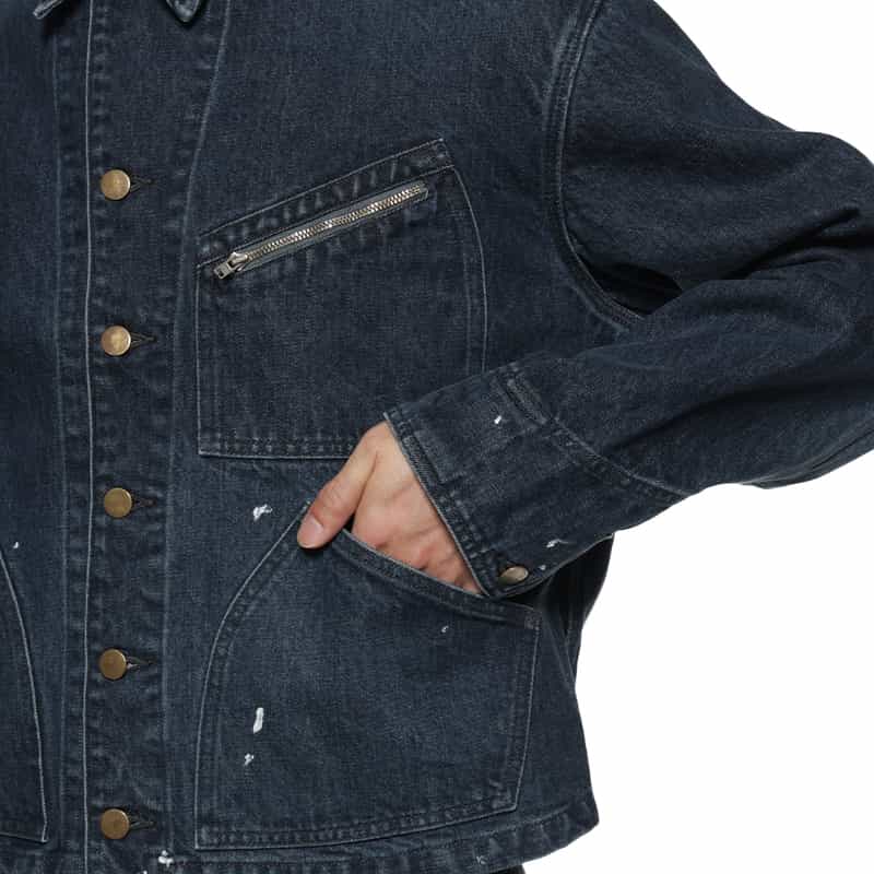 BARNEYS NEW YORK フロントボタン デニムジャケット NAVY