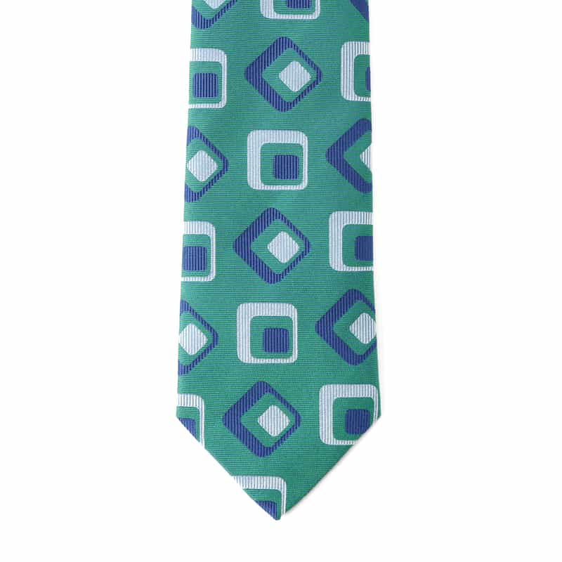 SEAWARD＆STEARN マルチスクエア柄タイ GREEN