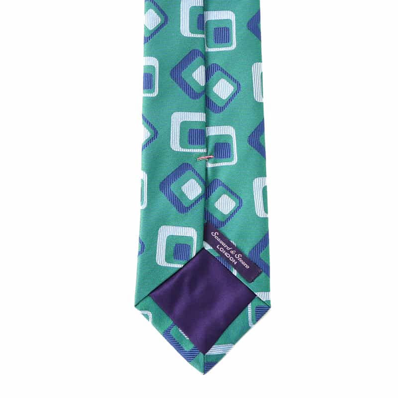 SEAWARD＆STEARN マルチスクエア柄タイ GREEN