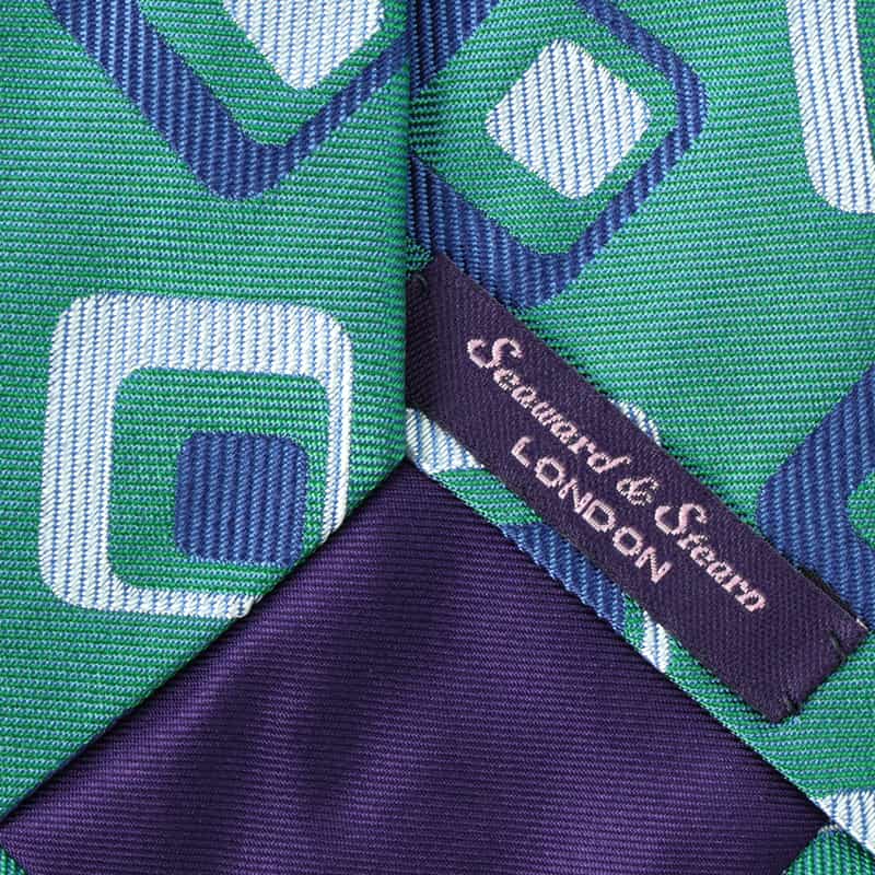 SEAWARD＆STEARN マルチスクエア柄タイ GREEN