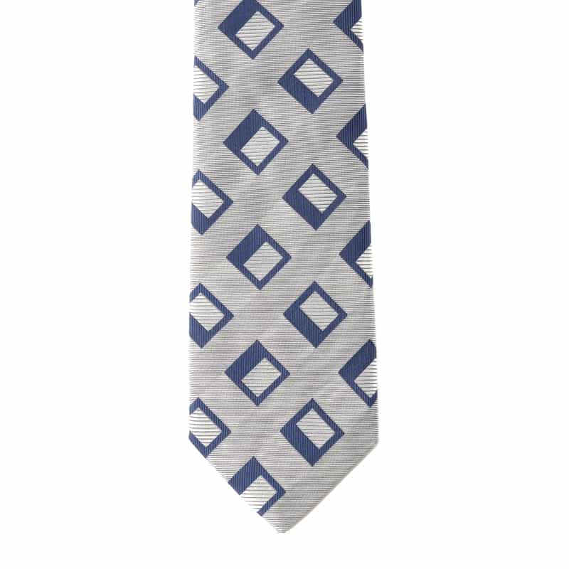 SEAWARD＆STEARN ランダムスクエア柄タイ LIGHT GRAY