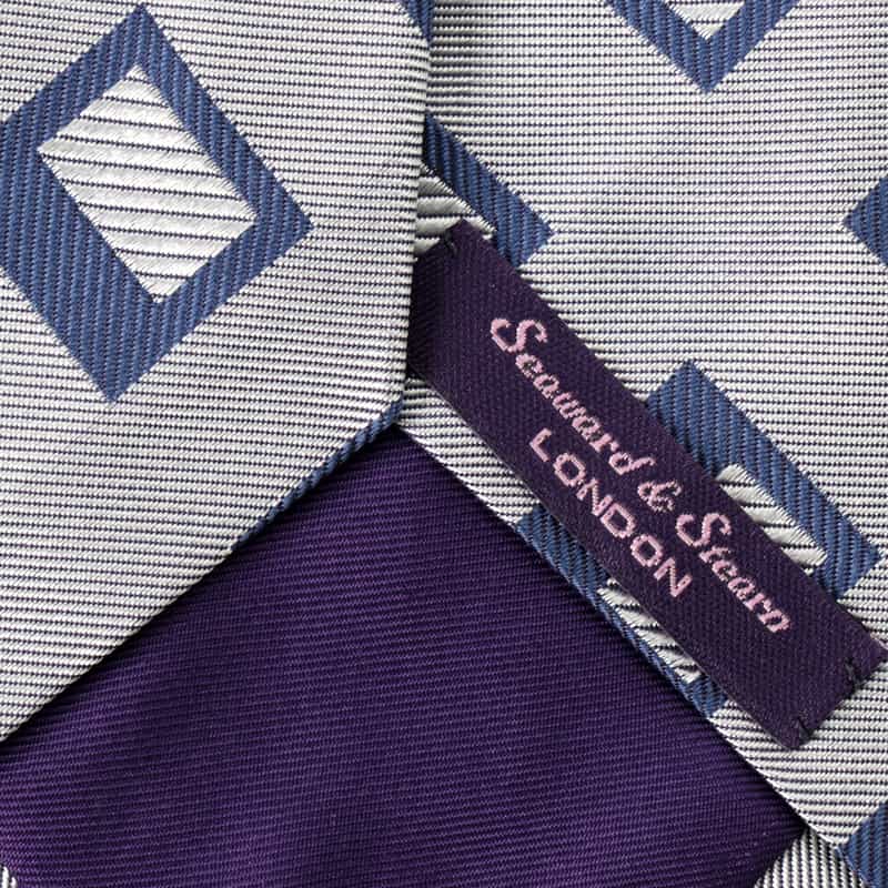 SEAWARD＆STEARN ランダムスクエア柄タイ LIGHT GRAY