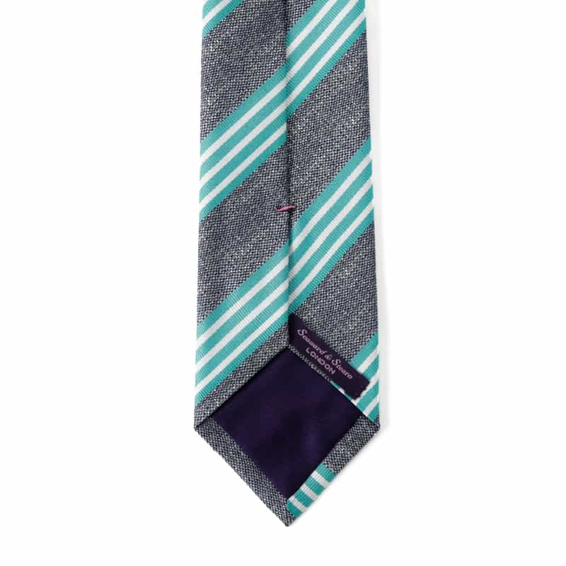SEAWARD＆STEARN ストライプ柄タイ BLUE