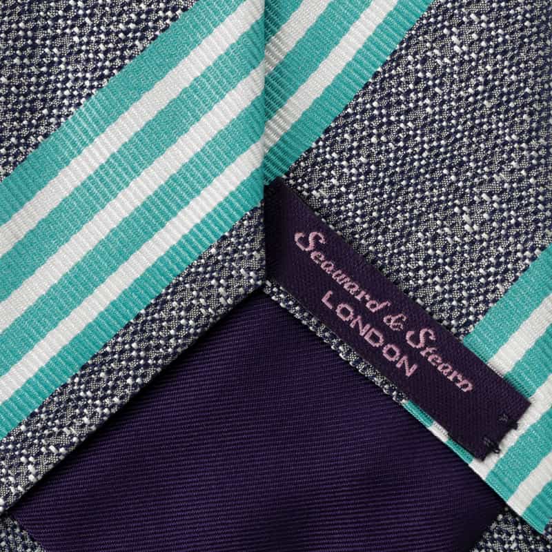 SEAWARD＆STEARN ストライプ柄タイ BLUE