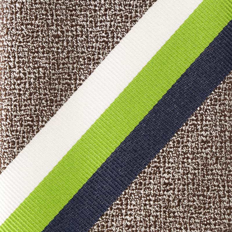 SEAWARD＆STEARN メランジ ストライプ柄タイ BROWN