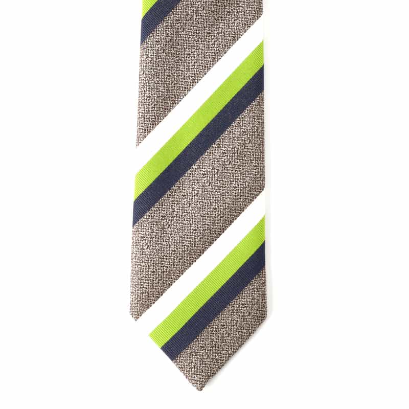 SEAWARD＆STEARN メランジ ストライプ柄タイ BROWN