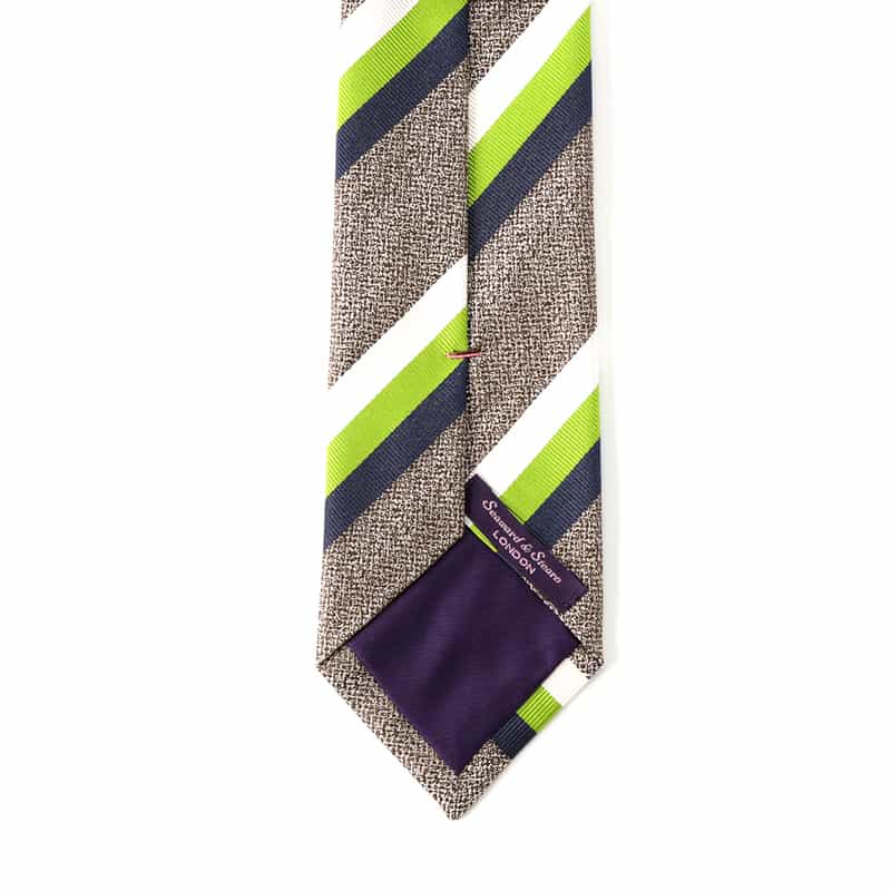 SEAWARD＆STEARN メランジ ストライプ柄タイ BROWN