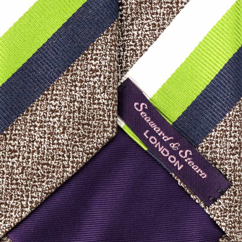 SEAWARD＆STEARN メランジ ストライプ柄タイ BROWN