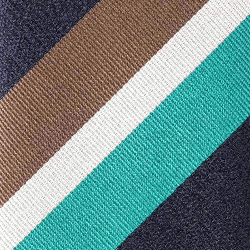 SEAWARD＆STEARN ワイドストライプ柄タイ NAVY