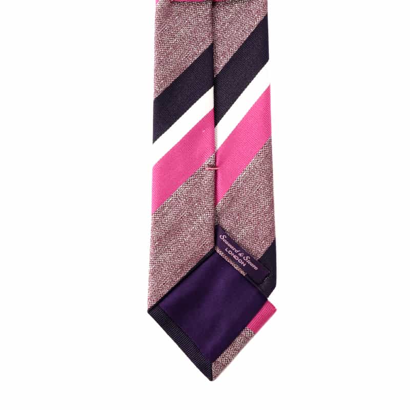 SEAWARD＆STEARN ワイドストライプ柄タイ PINK