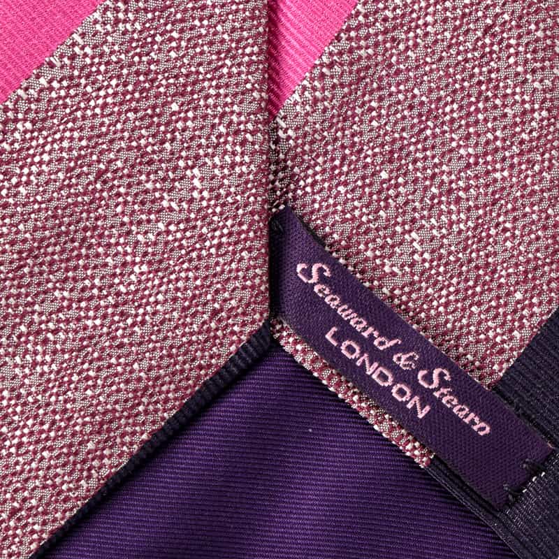 SEAWARD＆STEARN ワイドストライプ柄タイ PINK