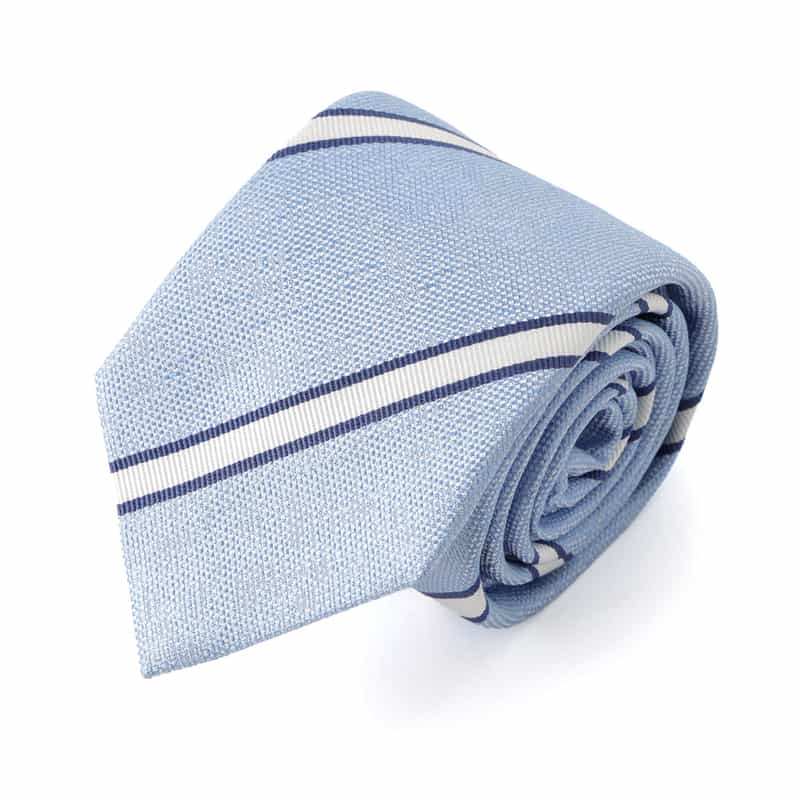 SEAWARD＆STEARN レジメンタルストライプ柄タイ LIGHT BLUE
