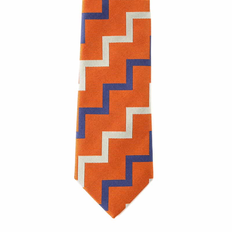 SEAWARD＆STEARN パターン柄タイ ORANGE