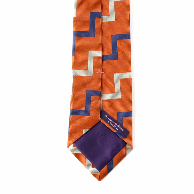 SEAWARD＆STEARN パターン柄タイ ORANGE