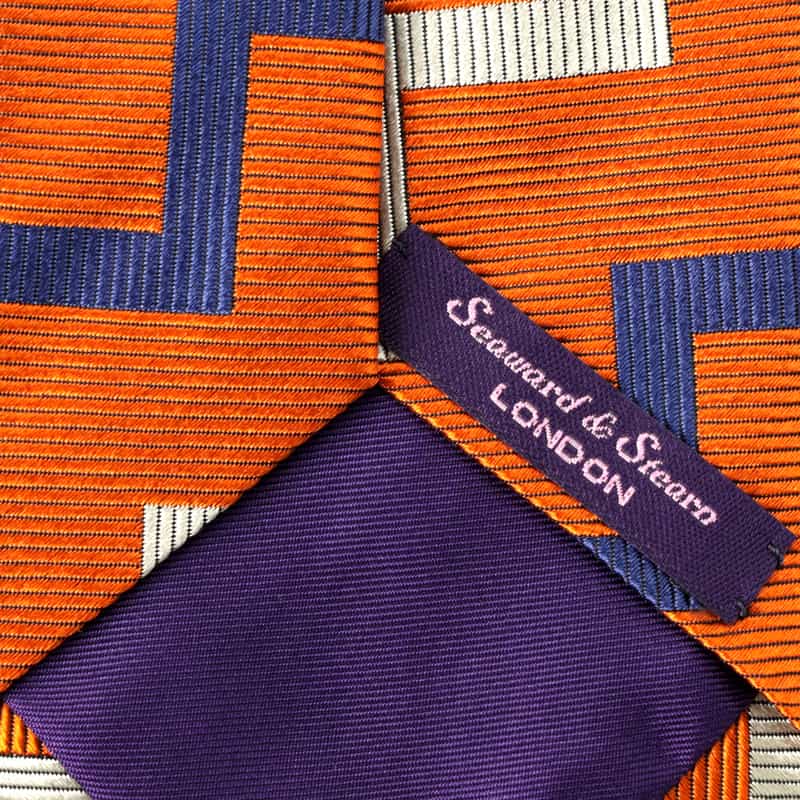 SEAWARD＆STEARN パターン柄タイ ORANGE