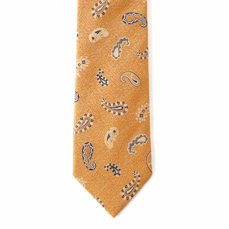 SEAWARD＆STEARN ペイズリー柄タイ YELLOW