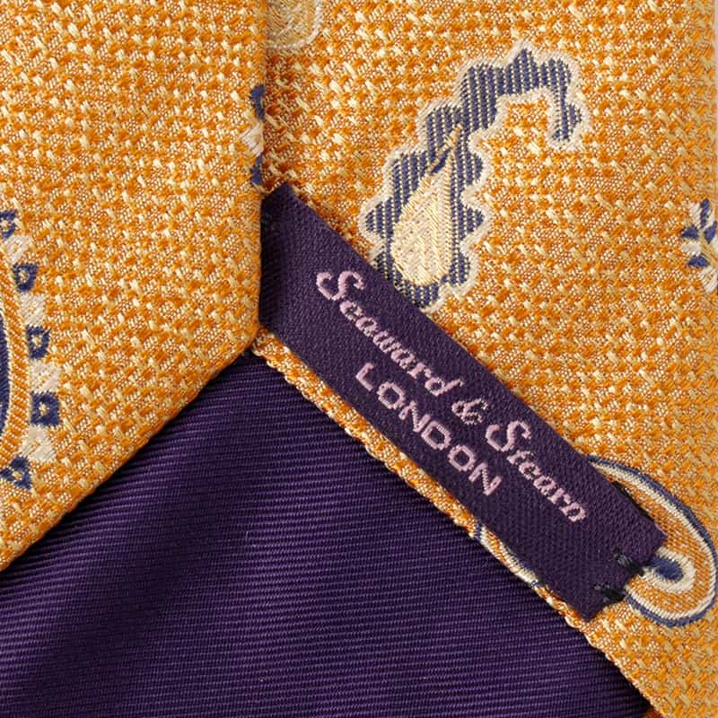 SEAWARD＆STEARN ペイズリー柄タイ YELLOW