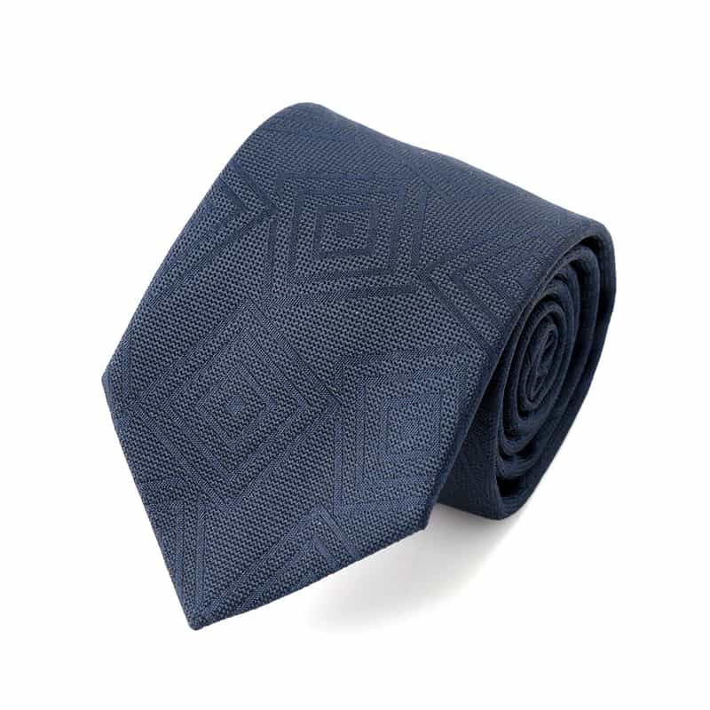 SEAWARD＆STEARN スクエア柄タイ NAVY