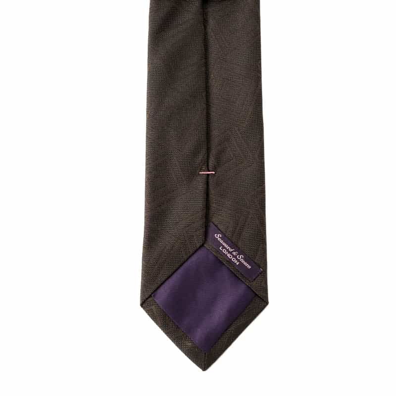 SEAWARD＆STEARN スクエア柄タイ GRAY