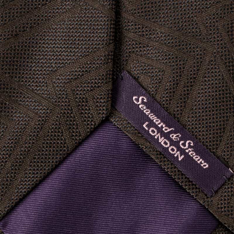 SEAWARD＆STEARN スクエア柄タイ GRAY