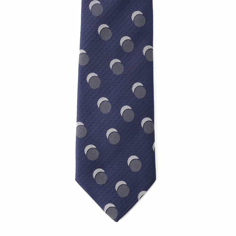 SEAWARD＆STEARN ダブルサークル柄タイ NAVY