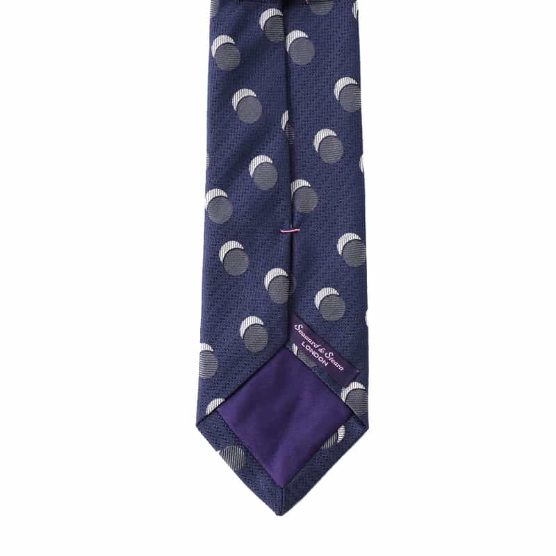 SEAWARD＆STEARN ダブルサークル柄タイ NAVY