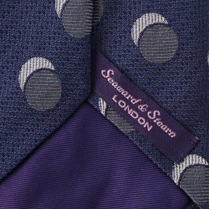 SEAWARD＆STEARN ダブルサークル柄タイ NAVY