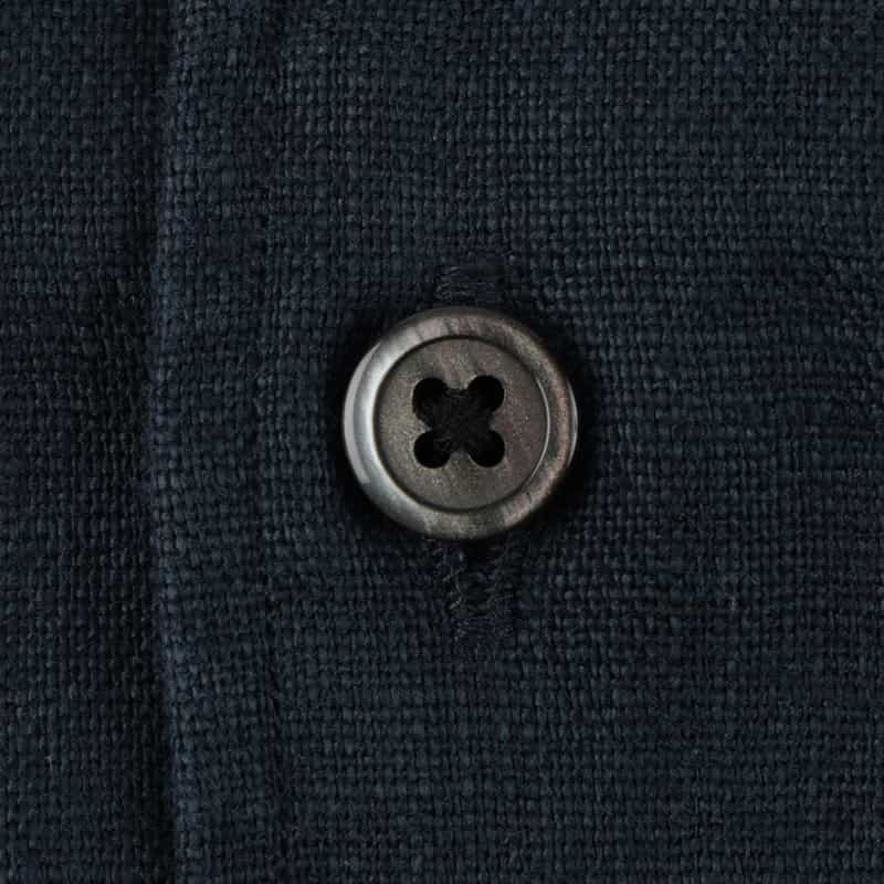 BARNEYS NEW YORK リネン素材ハーフスリーブ オープンカラーシャツ NAVY