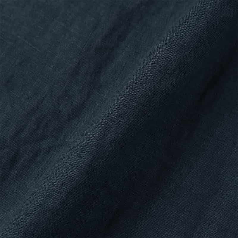 BARNEYS NEW YORK リネン素材ハーフスリーブ オープンカラーシャツ NAVY