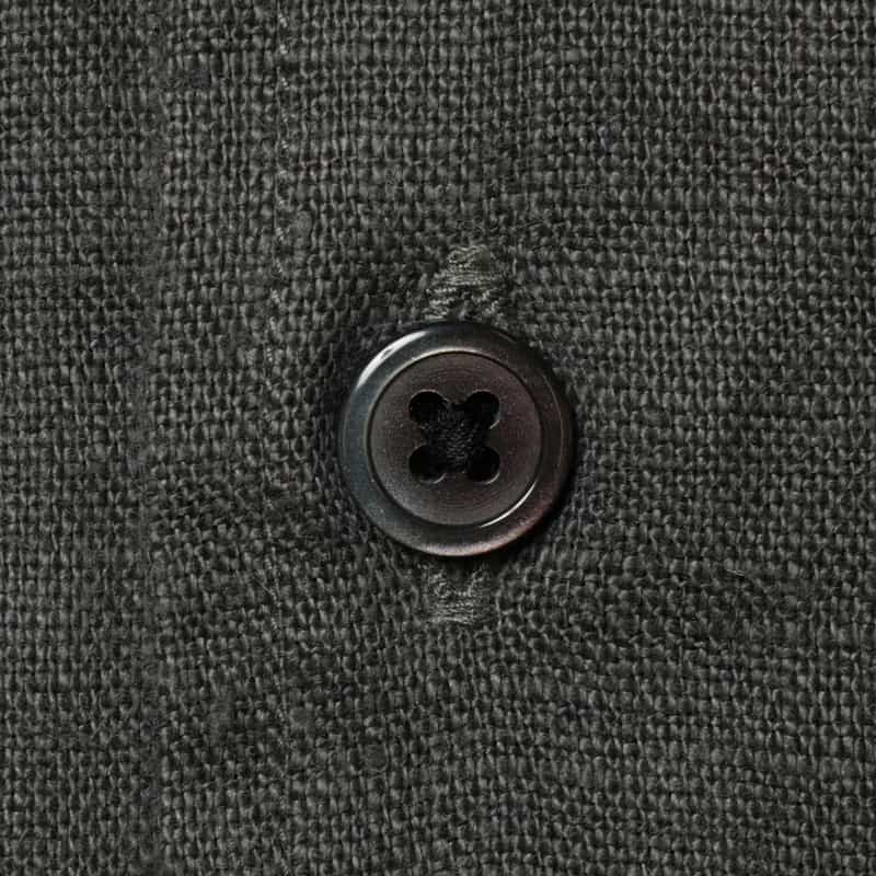 BARNEYS NEW YORK リネン素材ハーフスリーブ オープンカラーシャツ DARK GRAY