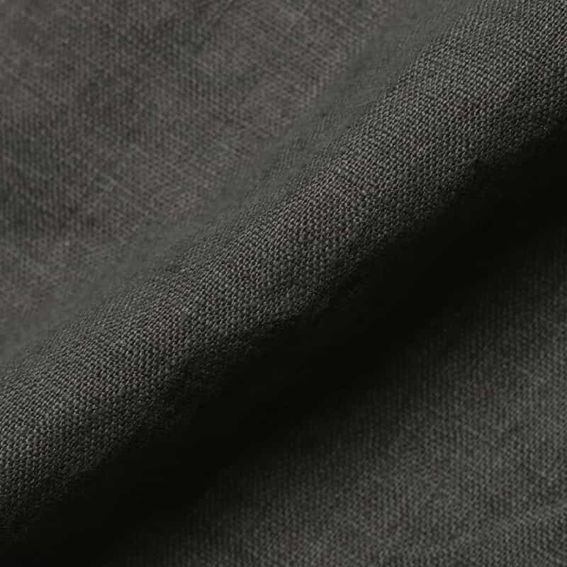 BARNEYS NEW YORK リネン素材ハーフスリーブ オープンカラーシャツ DARK GRAY
